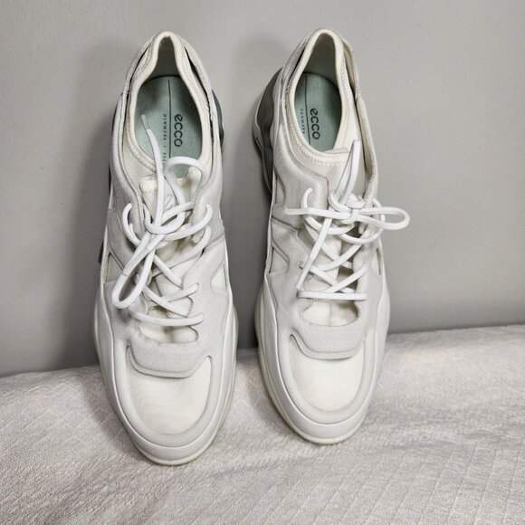 Ecco Womens Size 41 10-10.5 Silver White Elo Comfort Athletic Shoes Sneakers 358 - Picture 3 of 9
